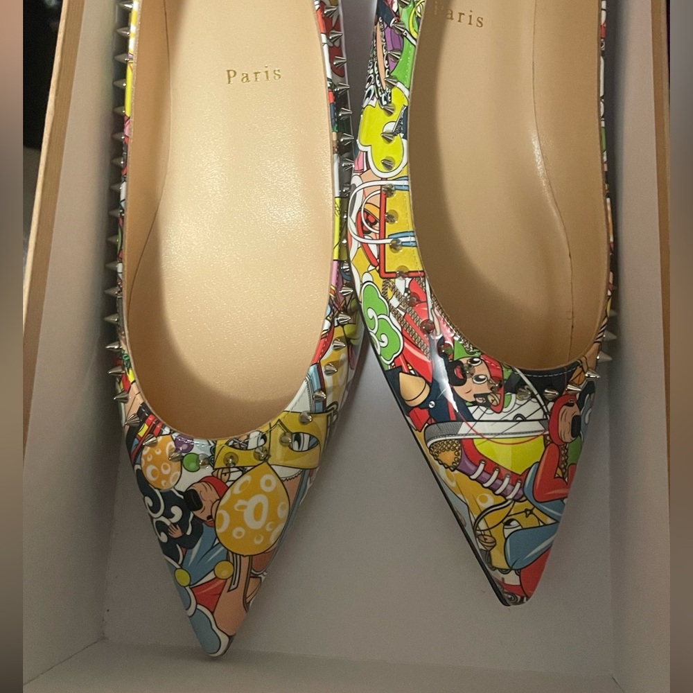 Christian Louboutin Multicolor Studded Pointed Flat - Picture 2 of 2